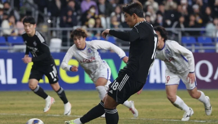 Ulsan Hyundais player takes a shot during the Asian Champions League. — AFP/File