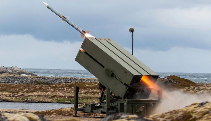 This image shows a Spanish NASAMS unit during a ground-based air defence missile firing as part of Natos Integrated Air and Missile Defence system on October 18, 2023. — Facebook/NATO Allied Air Command