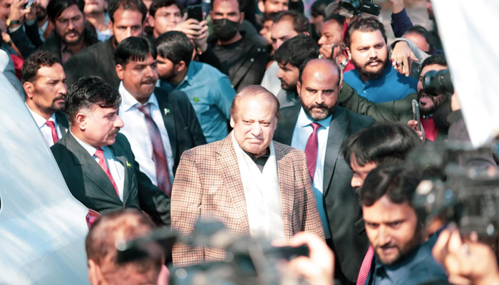 Former prime minister and Pakistan Muslim League Nawaz supremo Nawaz Sharif can be seen during the general election day on February 8, 2024. — Facebook/PML(N)