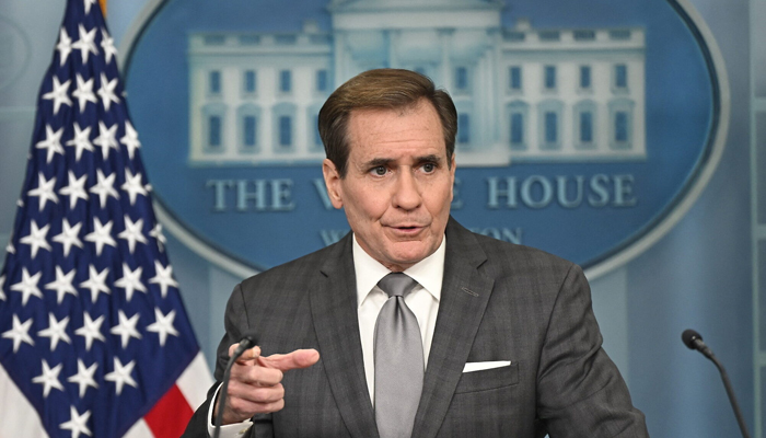 US National Security Council spokesman John Kirby speaks during the daily briefing at the White House in Washington, on November 30, 2023. — AFP