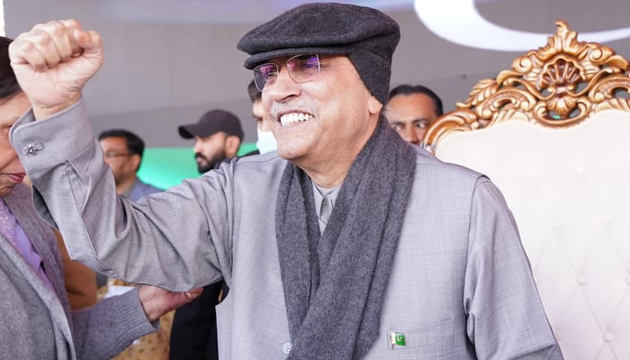 Pakistan Peoples Party Co-Chairman Asif Ali Zardari gestures during an election rally on February 4, 2024. — Facebook/Pakistan Peoples Party - PPP