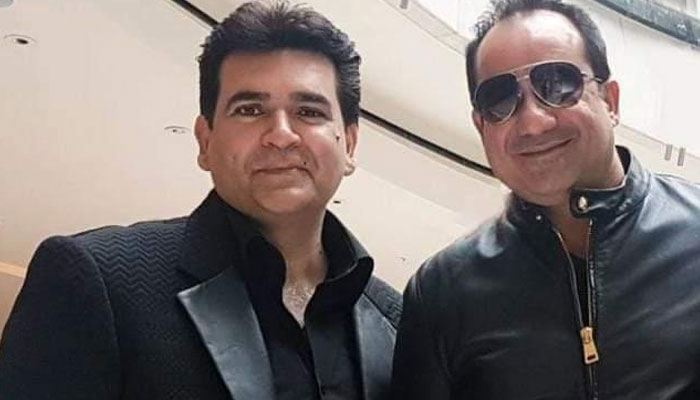 Rahat Fateh Ali Khan with his former manager Salman Ahmed. — Photo via reporter