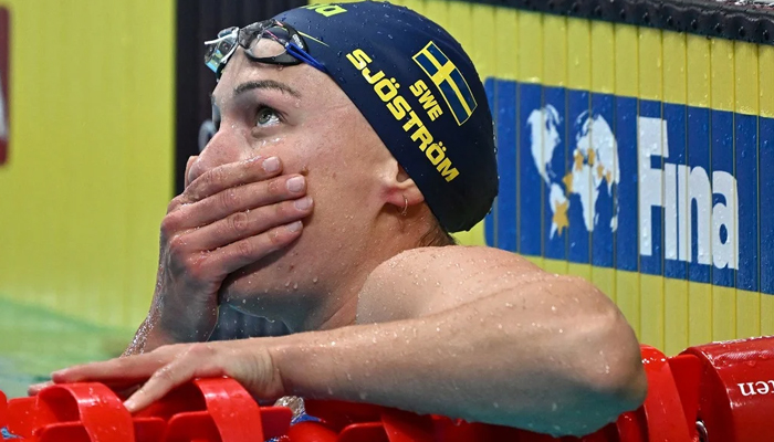 Defending champion Sarah Sjostrom during the womens 50m butterfly semi-final. — AFP/File