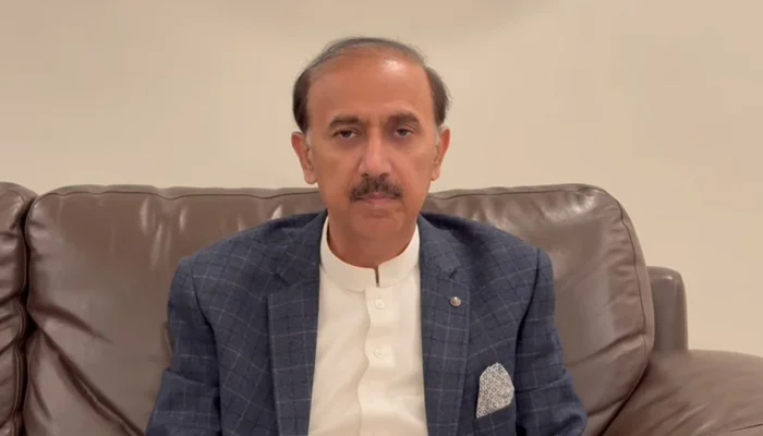Spokesperson and Member Core Committee PTI Advocate Shoaib Shaheen speaks during a video message in this still on December 16, 2023. — FacebookMuhammad Shoaib Shaheen