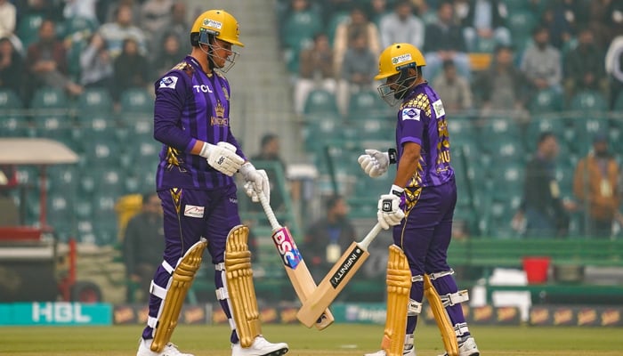 Quetta Gladiators openers Jason Roy and Saud Shakeel can be seen during their first match of the HBL PSL 2024 on February 18, 2024. — Facebook/Pakistan Super League