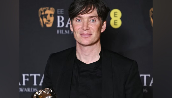 Irish actor Cillian Murphy poses with the award for Best Leading Actor for his role in Oppenheimer during the Bafta British Academy Film Awards ceremony at the Royal Festival Hall, Southbank Centre, in London, on February 18, 2024. — AFP