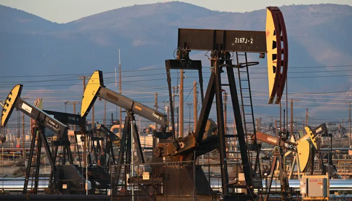 Active pump jacks increase pressure to draw oil toward the surface at the South Belridge Oil Field. — AFP/File