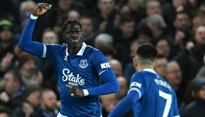 Everton midfielder Amadou Onana celebrates after scoring against Crystal Palace. — AFP/File