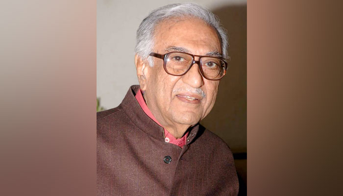 This image released on February 19, 2024, shows radio announcer Ameen Sayani. — Facebook/All India Radio - Akashvani