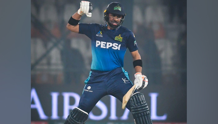 Multan Sultans hard-hitting batsman Iftikhar Ahmed celebrates during an HBL PSL 9 cricket match on February 22, 2024. — Facebook/Multan Sultans