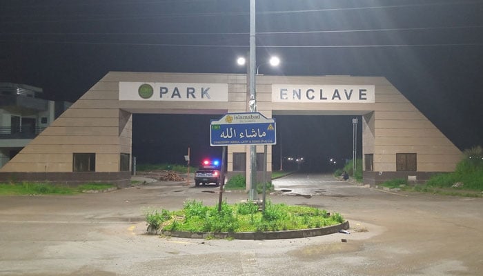 This image shows the main entrance of Park Enclave in Islamabad on July 14, 2023. — Facebook/CDA Park Enclave Islamabad