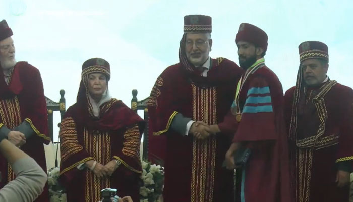 In this photo, a student is being awarded a gold medal at the 26th convocation of Hamdard University on February 24, 2024. — Facebook/Hamdard University Pakistan