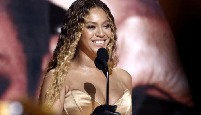 Beyoncé accepts Best Dance/Electronic Music Album for “Renaissance” during the 65th Grammy Awards at the Crypto.com Arena on February 5, 2023 in Los Angeles, California.  AFP