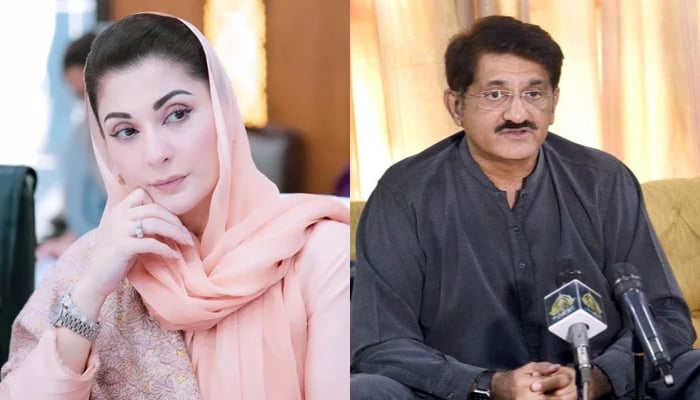 This combo picture shows PMLN parliamentary leader Maryam Nawaz Sharif (L) and Former Sindh Chief Minister Murad Ali Shah. — Facebook/Maryam Nawaz Sharif/Facebook/Syed Murad Ali Shah