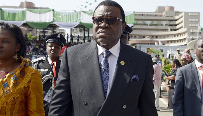 Namibia’s late president Hage Geingob can be seen in this image. — AFP/File