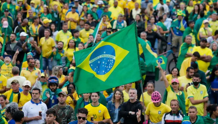 Supporters of Brazilian President Jair Bolsonaro take part in a protest to ask for federal intervention outside the Army headquarters in Brasilia, on November 2, 2022. — AFP
