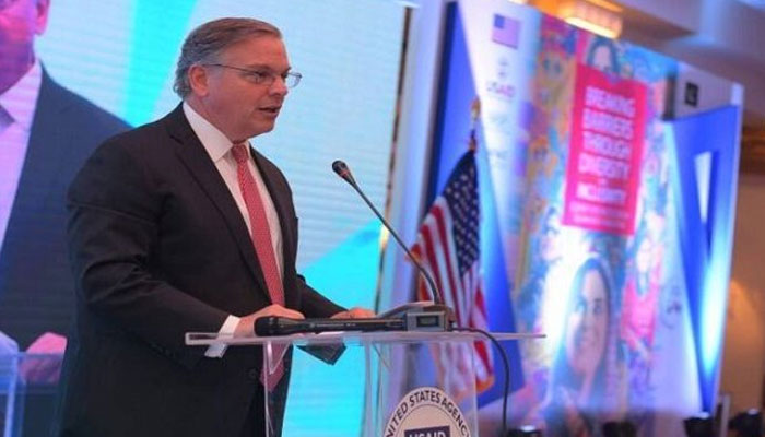 United States Ambassador Blome delivered a stirring address at the Breaking Barriers Through Diversity and Inclusivity Conference in Islamabad. — APP File