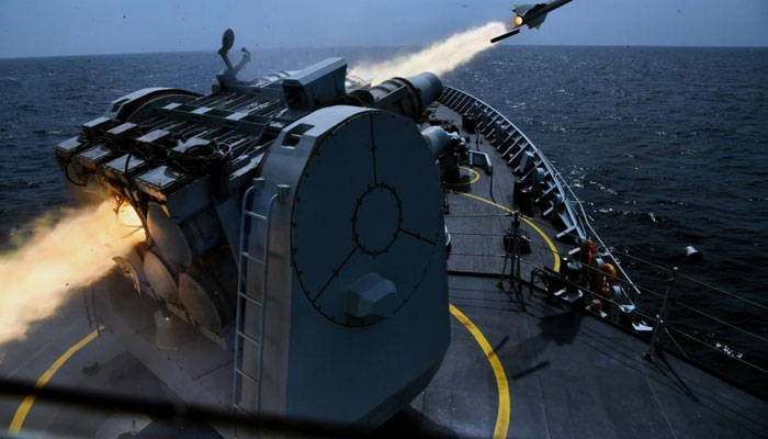Pakistan Navy (PN) demonstrated combat readiness and war fighting potential by Live Weapon Firing (LWF) of FM-90B Surface to Air Missile in the North Arabian Sea. — ISPR