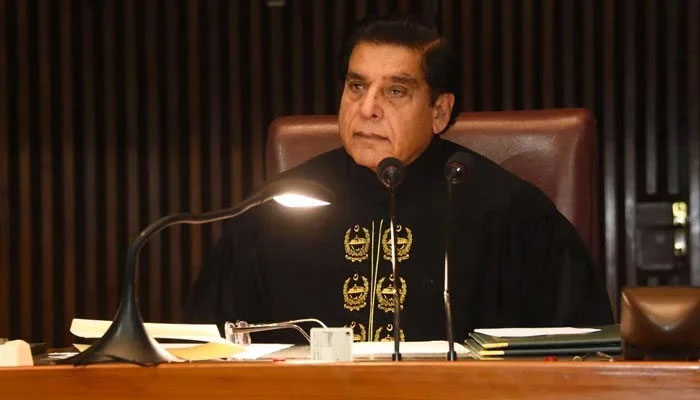 National Assembly Speaker Raja Pervaiz Ashraf presiding over the session of the lower house of Parliament. — PID