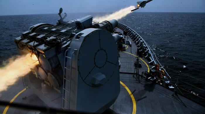Pak Navy displays live weapon fire in Arabian Sea