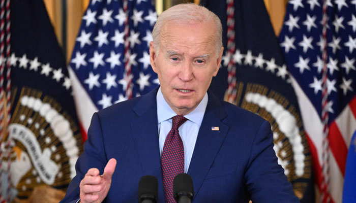 US President Joe Biden can be seen while speaking. — AFP/File
