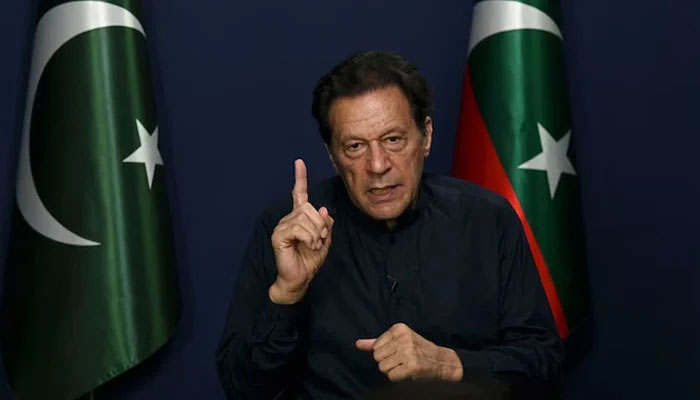 PTI founder Imran Khan during an interview at his residence in Lahore. — AFP/File