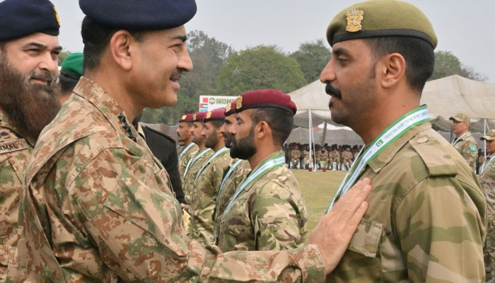 General Syed Asim Munir, Chief of Army Staff (COAS) can be seen at an impressive closing ceremony of the 7th Pakistan Army Team Spirit (PATS) Exercise-2024 at Kharian Garrison. — x/KPForum88