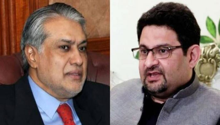 PML-N leaders — Ishaq Dar (left) and Miftah Ismail (right) — who performed as finance ministers. — APP/File