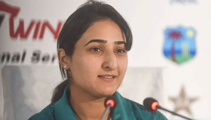 Pakistani women’s cricket team player, Bismah Maroof, is talking to media in this file image. — AFP/File
