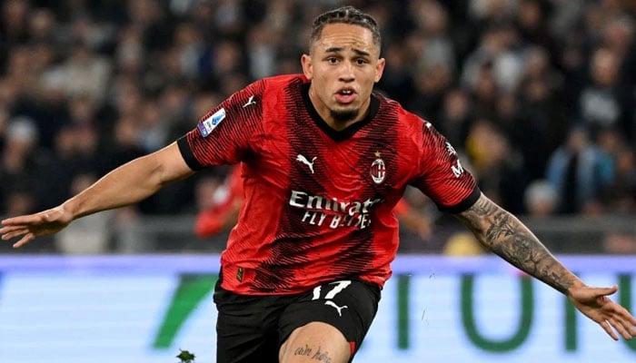 AC Milans Swiss Noah Okafor celebrates after scoring during a Italian Serie A football match. — AFP/File