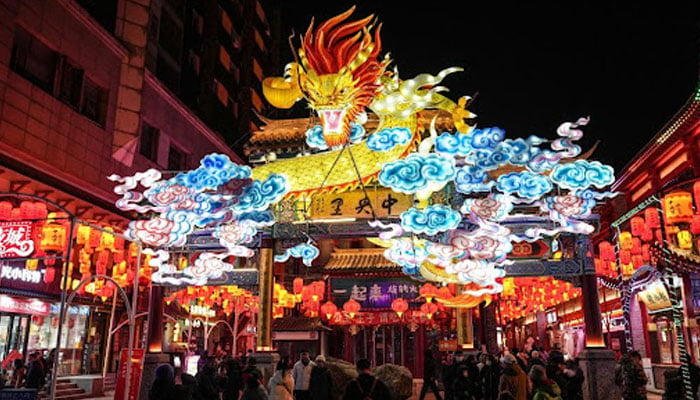 Streets in China decorated to celebrate the Chinese New Year. — China Daily