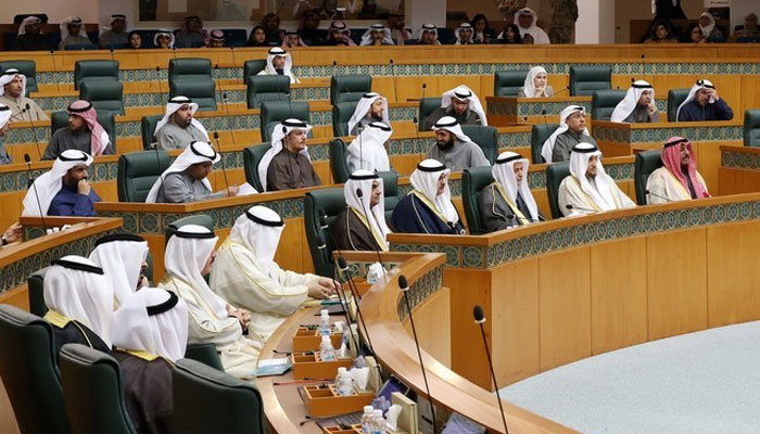 Kuwaiti members of parliament attend a special parliament session in Kuwait City. — AFP/File