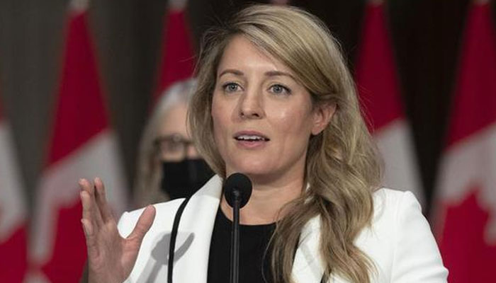 Canada’s foreign minister Melanie Joly at a press conference in Ottawa, Canada. —AFP/Fle