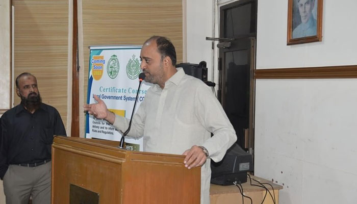 Deputy Mayor Salman Abdullah Murad speaks as chief guest of a five-day certificate course on the local government system at the KMC head office on March 4, 2024. — Facebook/Salman Abdullah Murad