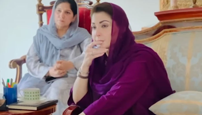 This screengrab shows Chief Minister Maryam Nawaz gestures during a meeting on Ramazan relief packages under the Ramazan Nigehban Relief Programme on March 5, 2024. — Facebook/Govt of Punjab