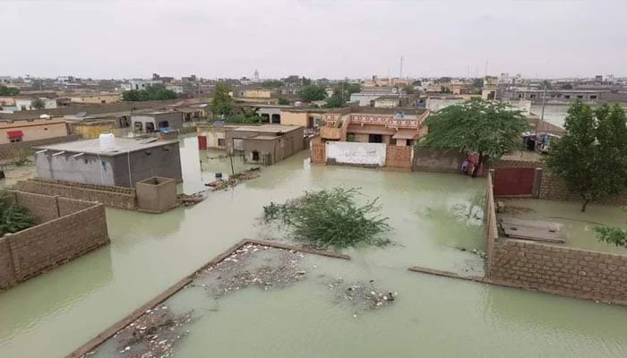 The image released on March 1, 2024, shows a Gawadar area deluged by rainwater. — x/Abdullah_Daud45