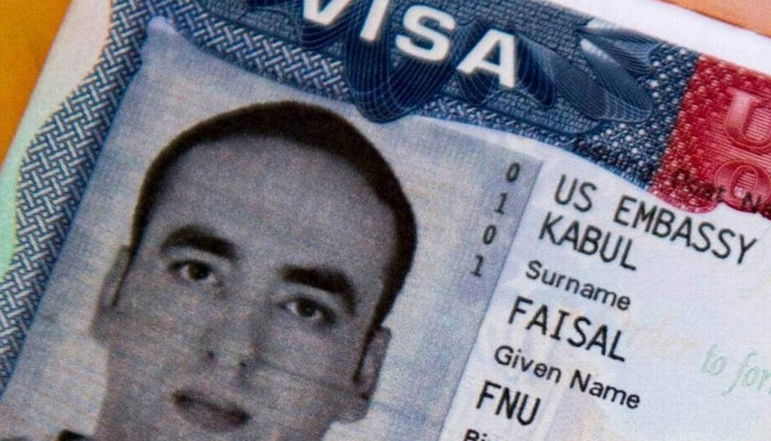 The image is a copy of US visa issued to an Afghan national. — Khaama Press/File