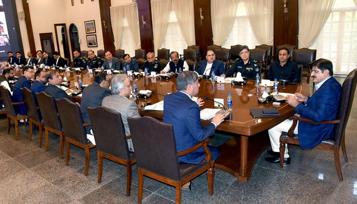 Sindh Chief Minister, Murad Ali Shah presides over a meeting on the Ramazan Package and Price Control at CM House on March 7, 2024. — APP