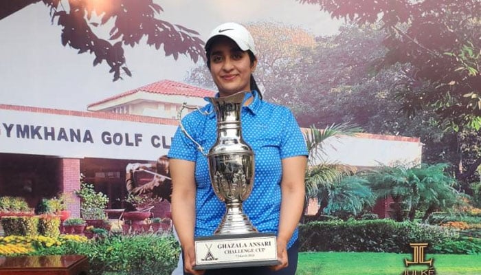 Parkha Ijaz from Defence Raya Golf Club emerged victorious in the 3rd Ghazala Ansari Julke Challenge Cup at the Lahore Gymkhana Golf Course on Mar 7, 2024. — Nation website