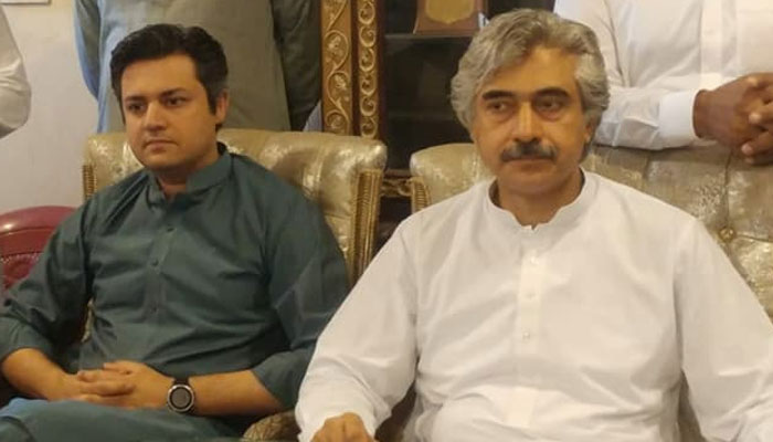 Pakistan Tehreek-e-Insaf (PTI) leaders  Hammad Azhar (L), Mian Aslam Iqbal (R) can be seen. — Facebook/PTI Lahore