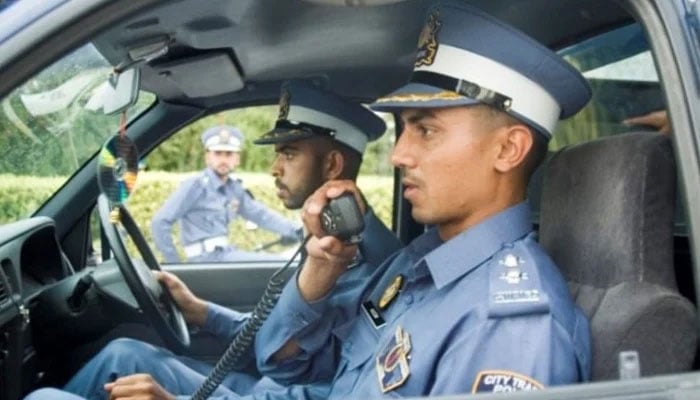 This image shows the City Traffic Police personnel on their duty. — APP/File