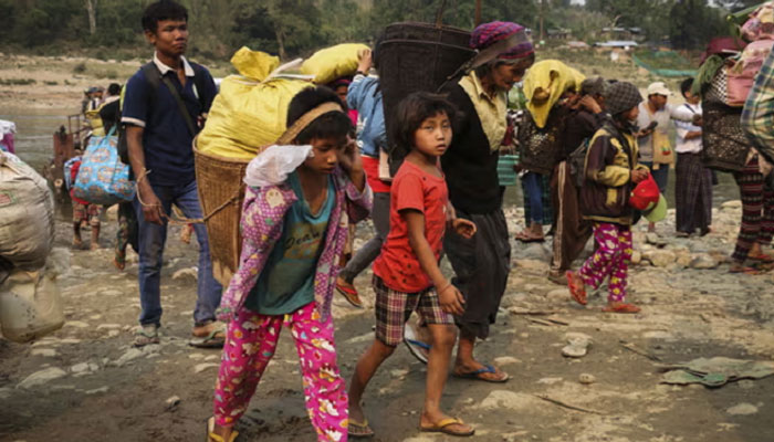 Group of Myanmar refugees can be seen in India. — AFP/File