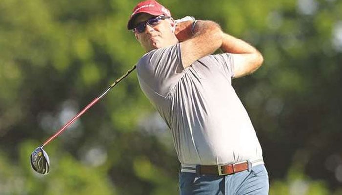 Stewart Cink plays his shot from the ninth tee during the first round of the FedEx St. Jude Classic at TPC Southwind in Memphis, Tennessee. — AFP/File