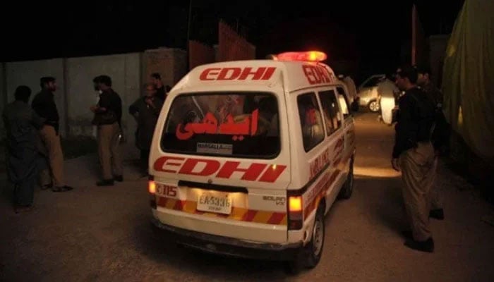 This undated image shows an ambulance reached on scene. — AFP/File