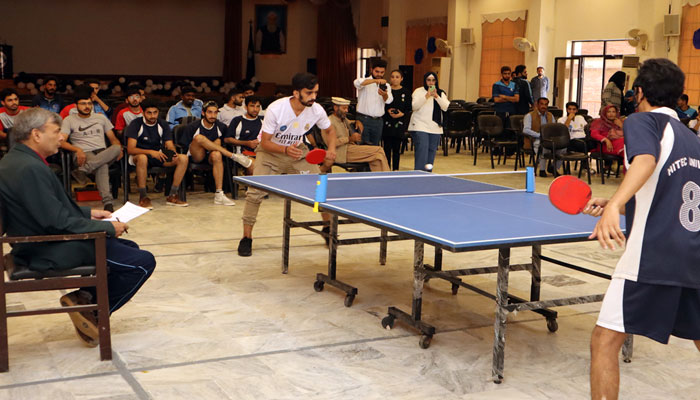 This representational image shows students plays tennis table. — HITEC UNIVERSITY website/File