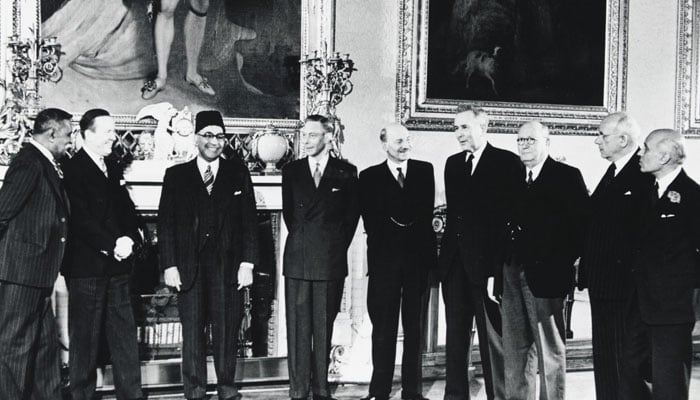 Pakistans former prime minister Liaquat Ali Khan (second left) along with other delegates during the London Delegation. — website/thecommonwealth.org