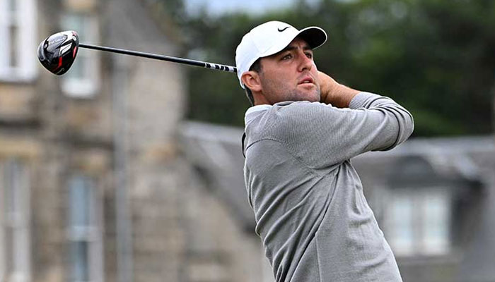American professional golfer Scottie Scheffler plays a shot. — AFP/File