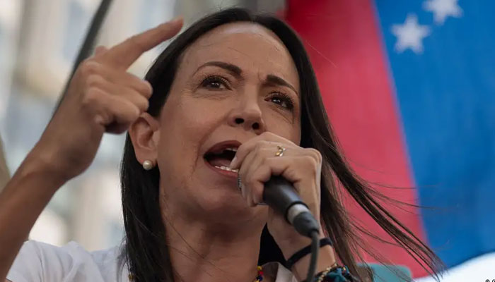Former Deputy of the National Assembly of Venezuela, María Corina Machado while speaking. — AFP/File