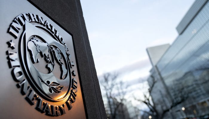 The seal for the International Monetary Fund is seen in Washington. — AFP/File