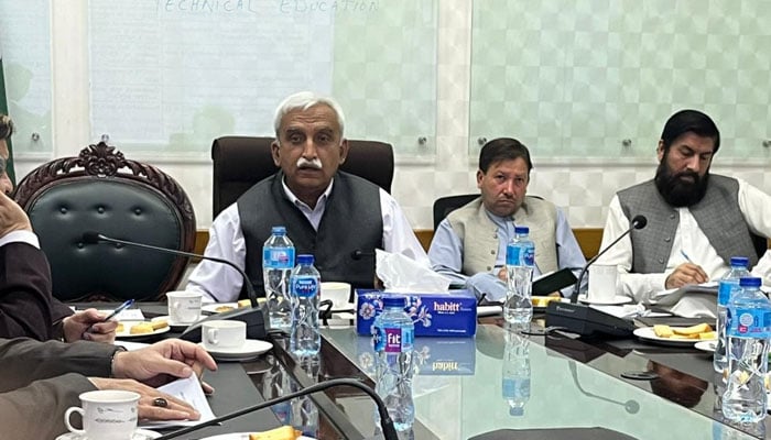 Special Assistant to Chief Minister on Industries, Commerce and Technical Education Abdul Karim Tordher chairs a meeting on March 11, 2024. — Facebook/Abdul Karim Tordher